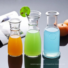 Round glass jar, clear glass juice bottle , wholesale 350ml/500ml glass storage jar/bottle